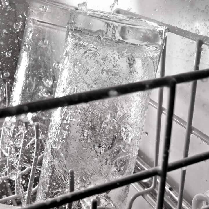 Glass in dishwasher