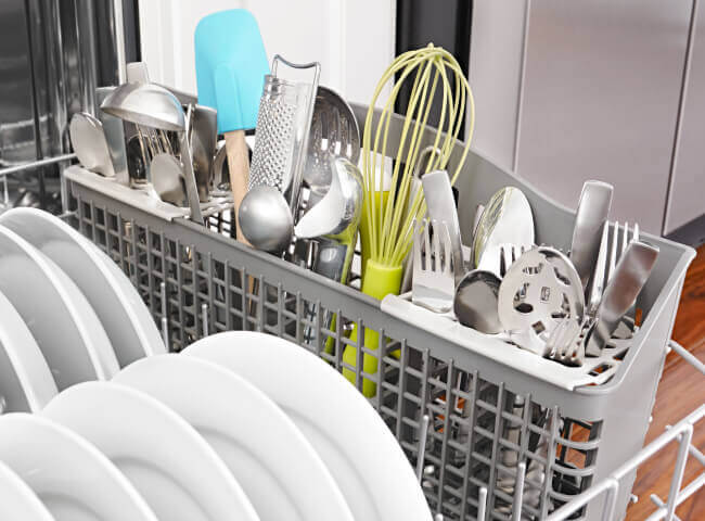 Silverware loaded in Amana® dishwasher