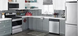 A kitchen filled with Amana® appliances.